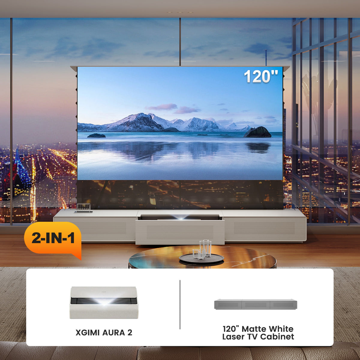 Shore Laser TV Cabinet + UST Projector Bundle (Pre-Assembled）