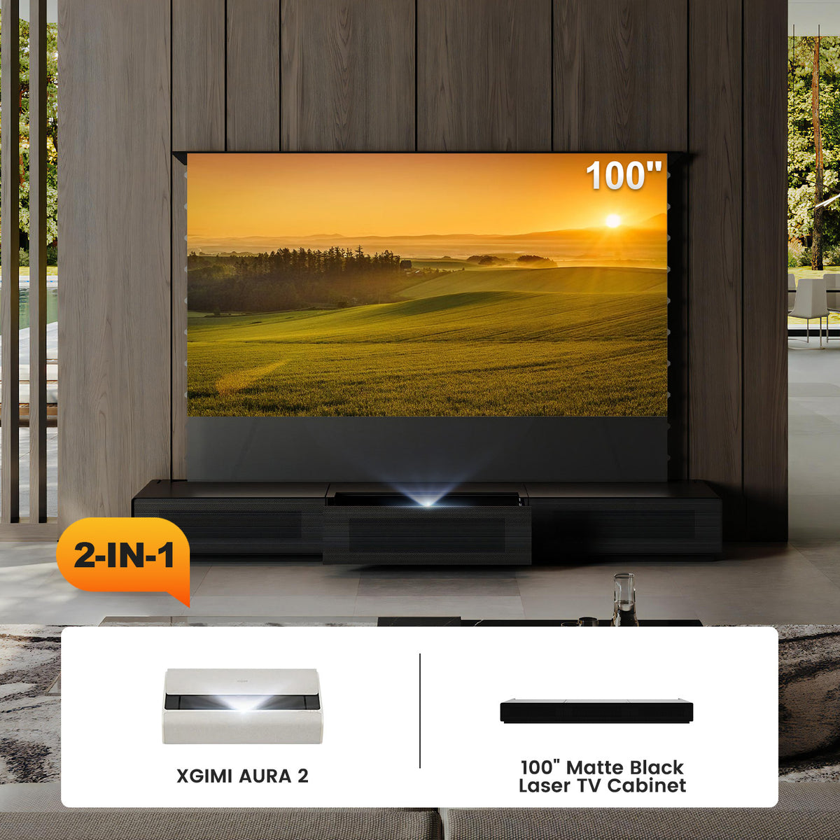 Shore Laser TV Cabinet + UST Projector Bundle (Pre-Assembled）