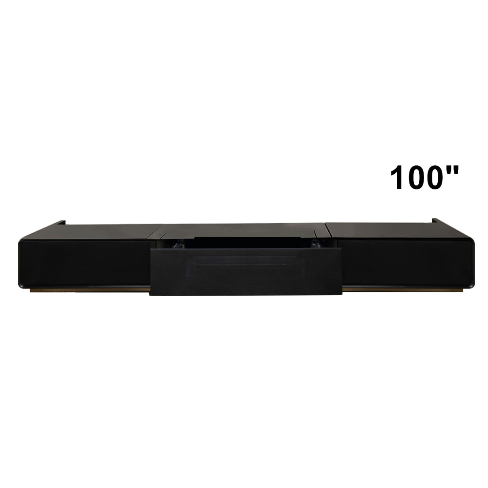 100-inch modern matte black laser TV cabinet