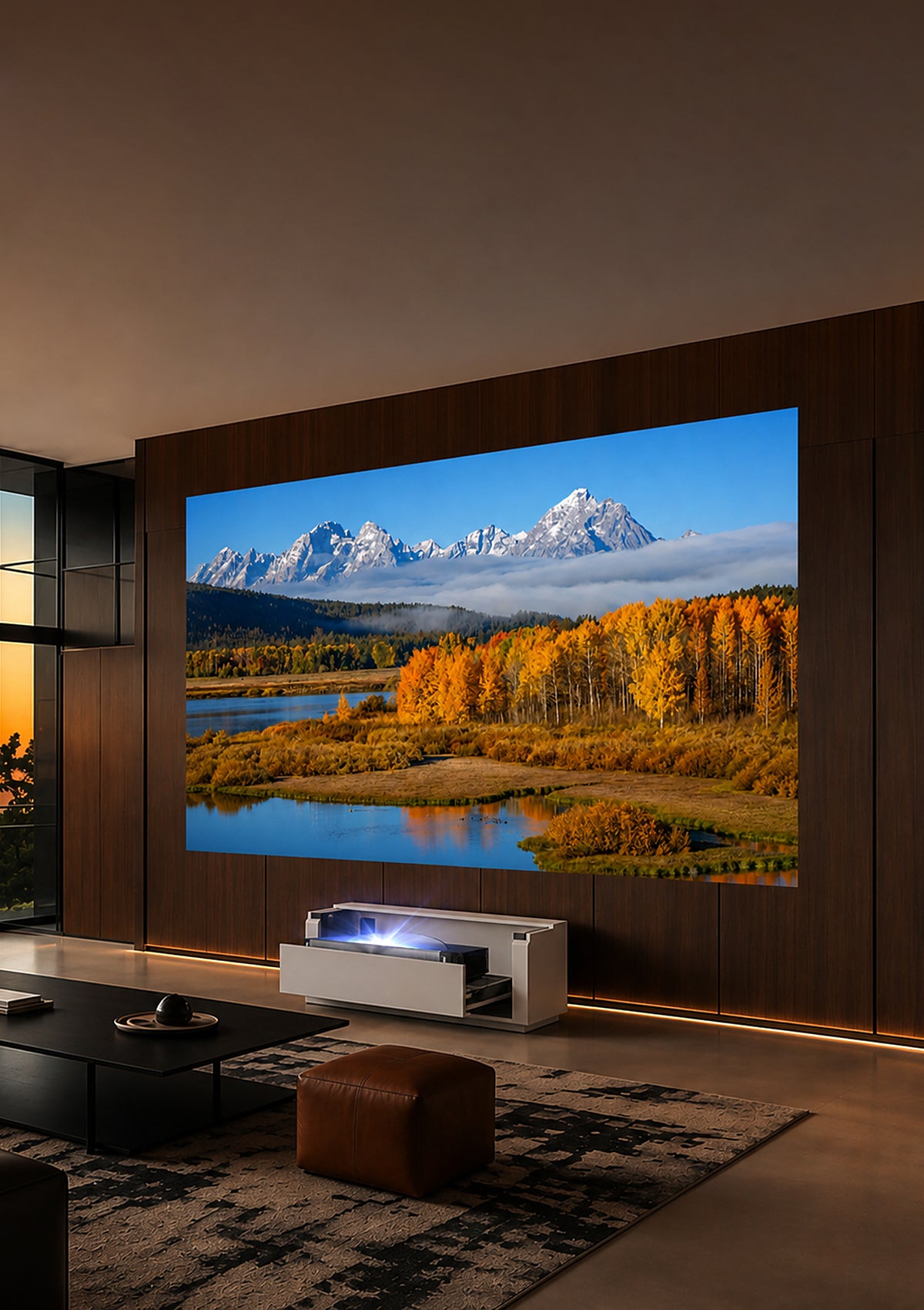 Shore Smart Matte UST Projector Cabinet Flip Design for Wall Mounted Screens