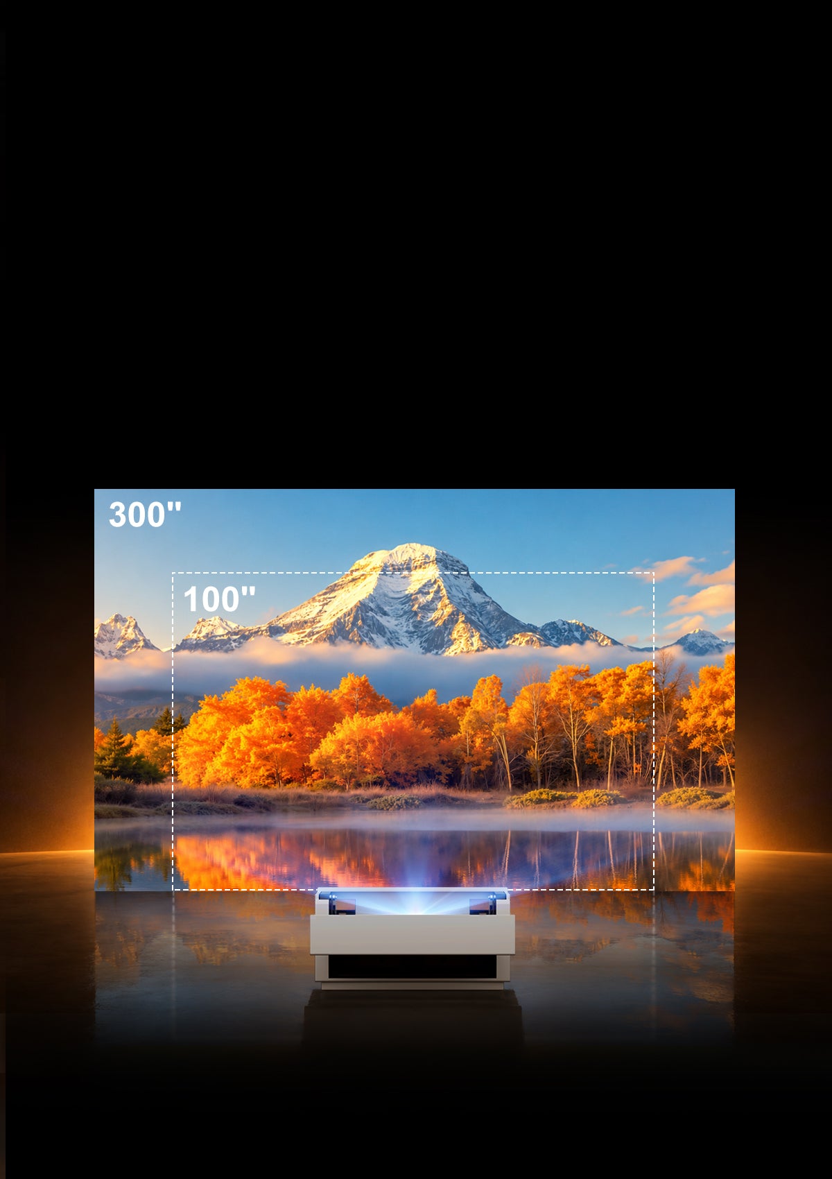Shore Smart Matte UST Projector Cabinet Flip Design for Wall Mounted Screens