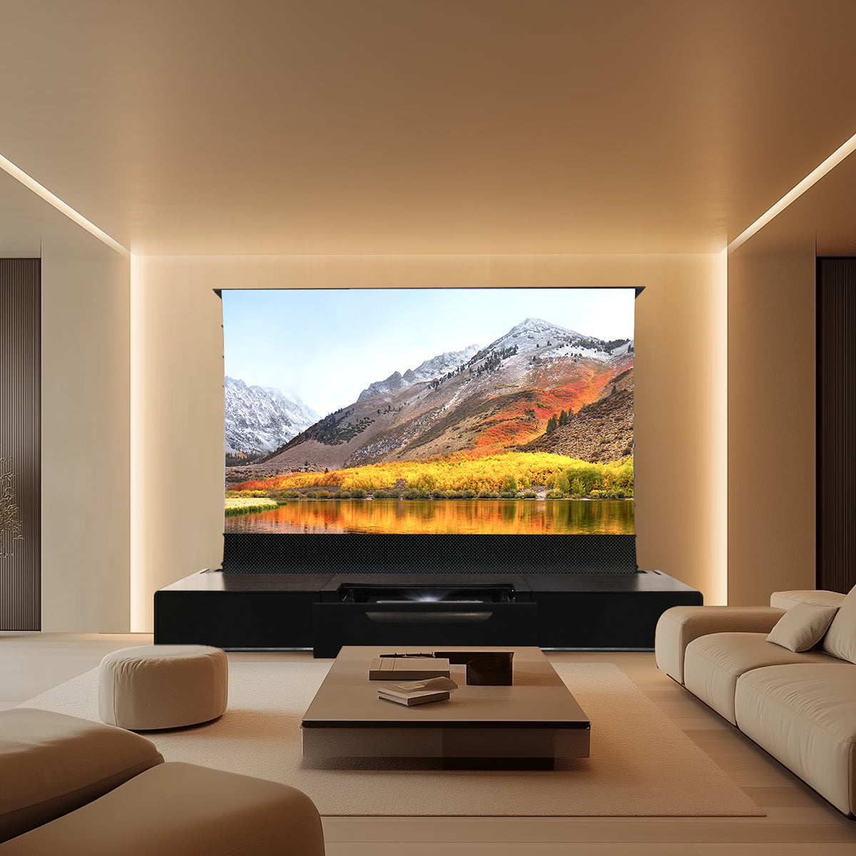 Modern Laser TV Cabinet Equipped with an intelligent electric retractable platform