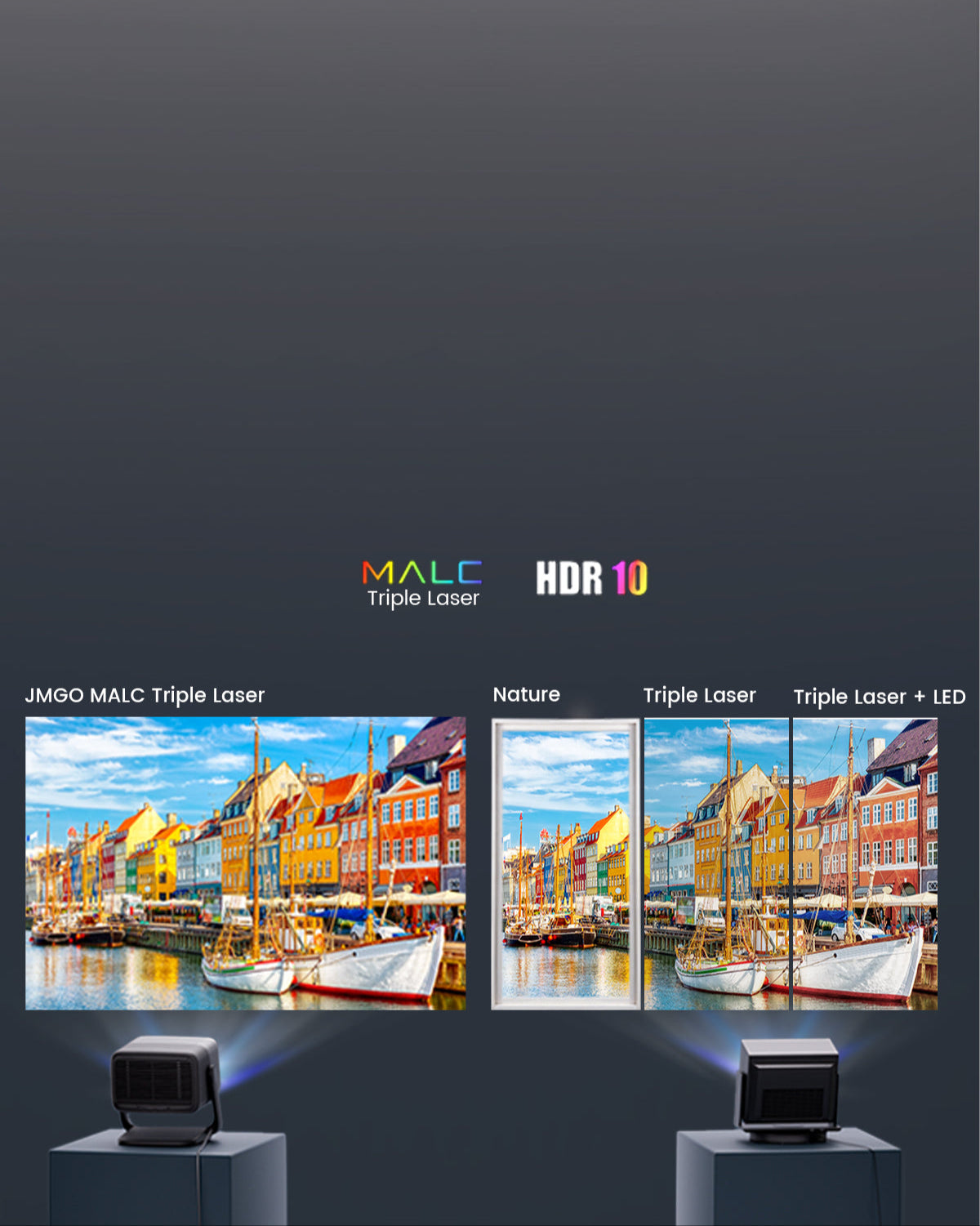 Experience stunning triple laser brilliance with the JMGO N1S Ultimate 4K outdoor projector.